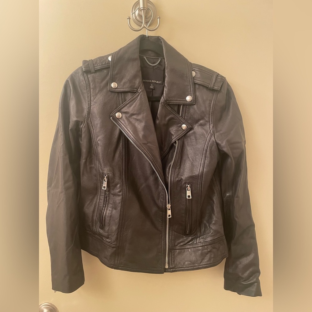 Banana Republic Classic Leather Motorcycle Jacket